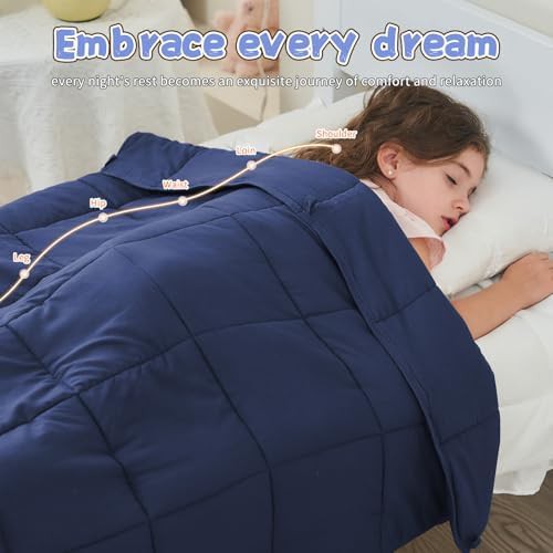 Navy microfiber kids 10lb weighted blanket — photo 4