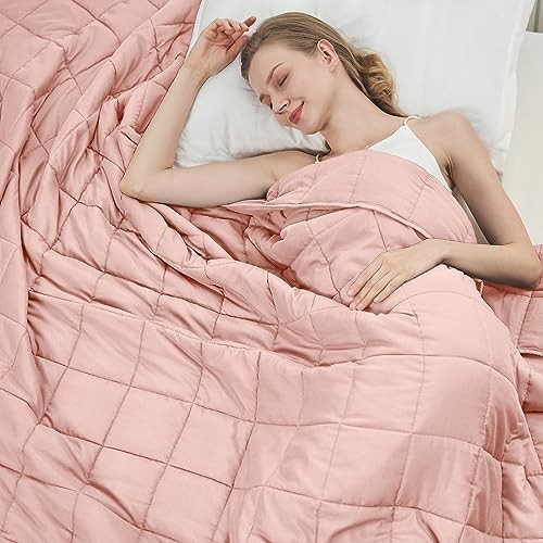 Pink microfiber 20lb adult weighted blanket