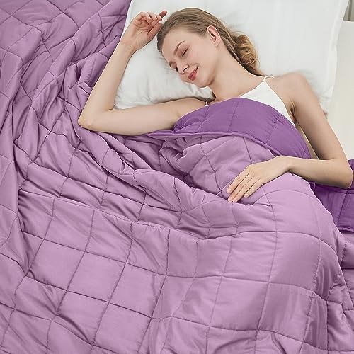 Purple microfiber 20lb adult weighted blanket