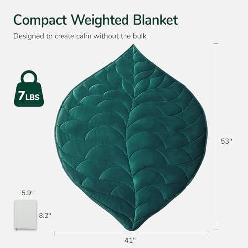 Green velvet lap blanket leaf pattern — photo 4