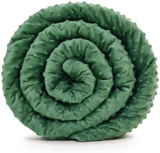 Dark green minky weighted throw blanket 7 lbs
