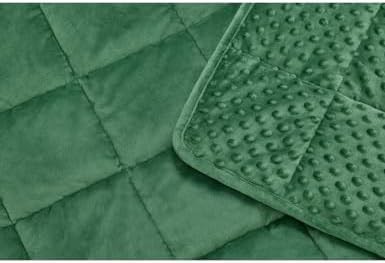 Dark green minky weighted throw blanket 7 lbs — photo 4