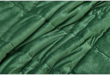 Dark green minky weighted throw blanket 7 lbs — photo 5