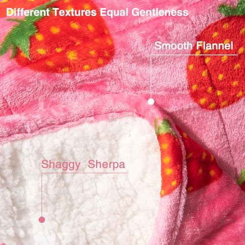 Pink strawberry queen sherpa blanket 20 lbs — photo 3