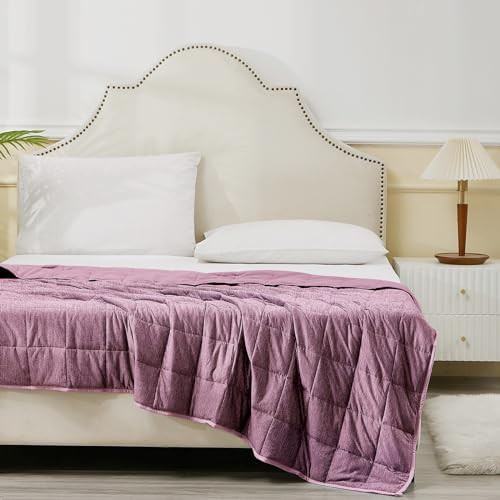 Soft pink cooling weighted blanket adult 10 lb