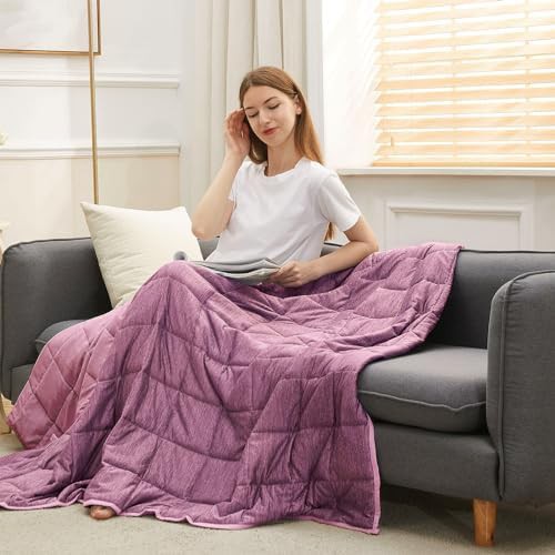 Soft pink cooling weighted blanket adult 10 lb — photo 3