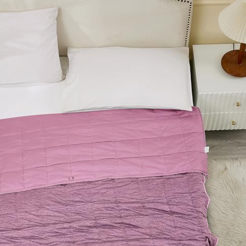 Soft pink cooling weighted blanket adult 10 lb — photo 5