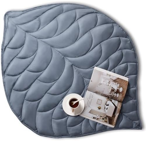 Grey glass bead weighted lap blanket