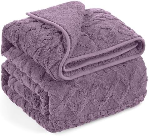 Purple sherpa queen weighted blanket 15 lbs