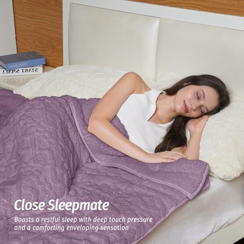 Purple sherpa queen weighted blanket 15 lbs — photo 3