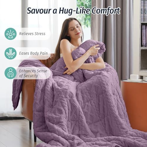 Purple sherpa queen weighted blanket 15 lbs — photo 4