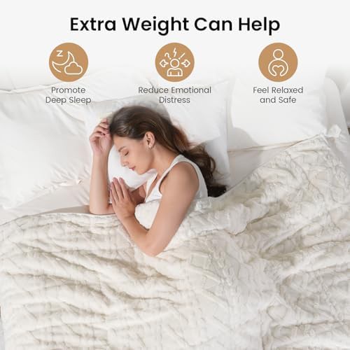 Cream white sherpa weighted blanket 15 lbs — photo 3