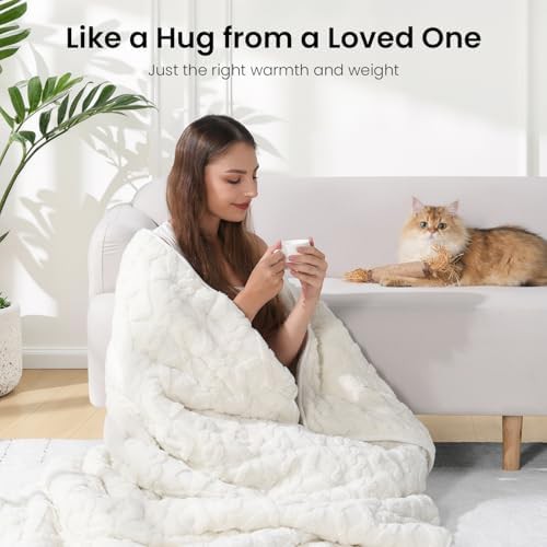 Cream white sherpa weighted blanket 15 lbs — photo 5