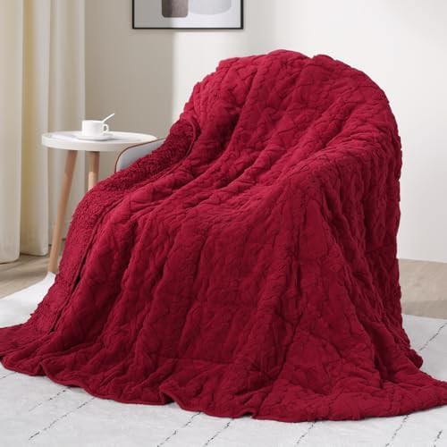 Red sherpa weighted blanket 15 lbs