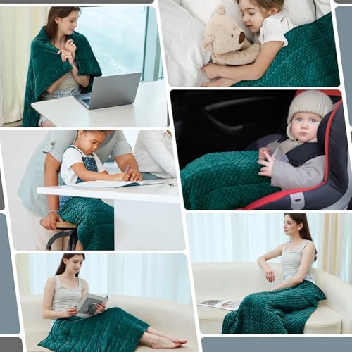 Dark green velvet weighted lap blanket — photo 4