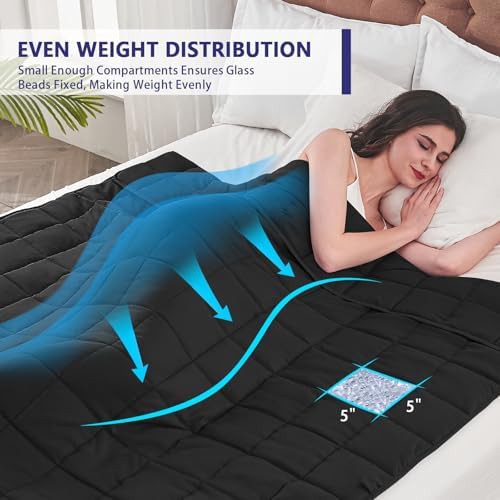 Black queen size weighted blanket 20 lbs — photo 3