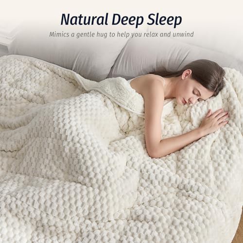White fleece adult weighted blanket 20 lbs — photo 3