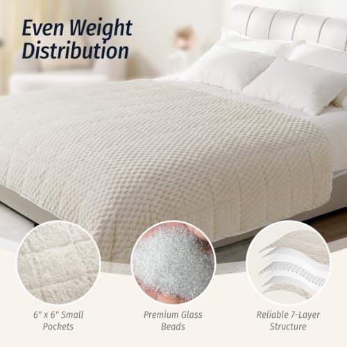 White fleece adult weighted blanket 20 lbs — photo 4