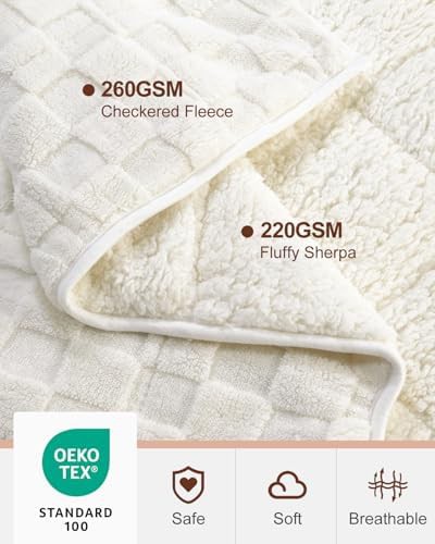 Checkered fleece and sherpa weighted blanket — photo 4