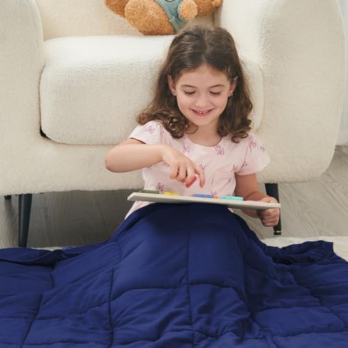 Blue throw weighted blanket 7 lbs — photo 4