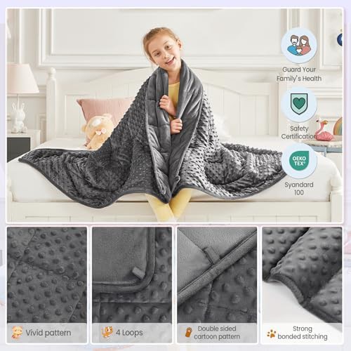 Grey minky lap weighted blanket 7 lbs — photo 5