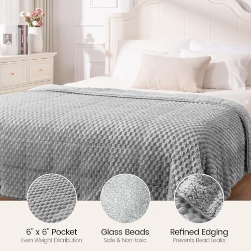 Fuzzy fleece sherpa weighted blanket 15 lbs — photo 5