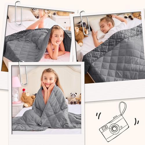 Grey minky cooling 10lb weighted blanket — photo 5
