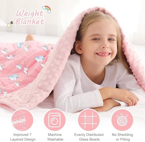 Pink unicorn kids weighted blanket 3 lbs — photo 5