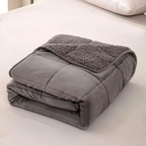 Reversible velvet sherpa weighted blanket 7 lbs — photo 4