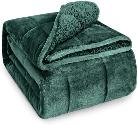 Green sherpa queen weighted blanket 15 lbs