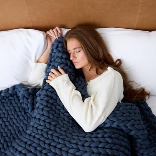 Pacific blue ice knit weighted blanket large