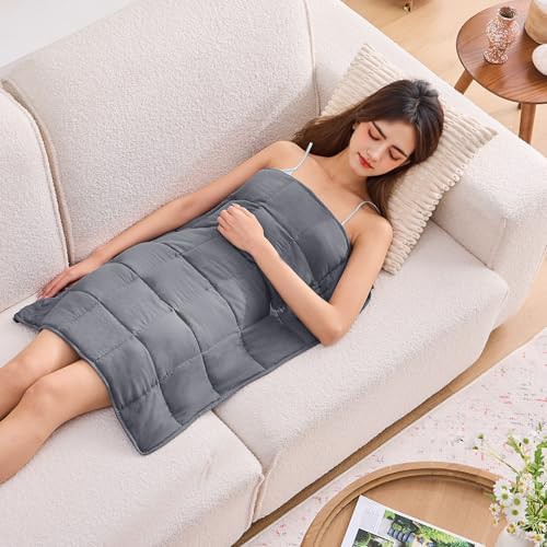 Grey microfiber throw 5lb weighted blanket