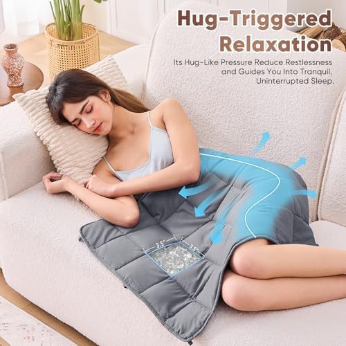 Grey microfiber throw 5lb weighted blanket — photo 3