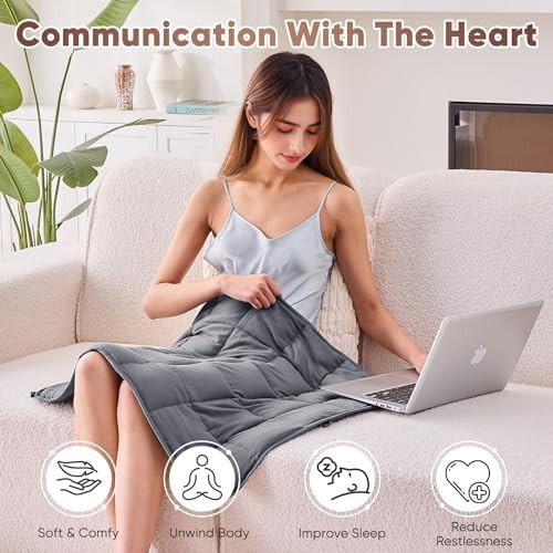 Grey microfiber throw 5lb weighted blanket — photo 4