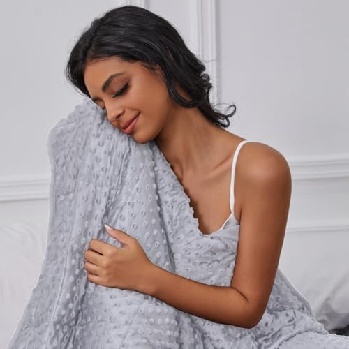Light grey velvet all season adult weighted blanket — photo 5