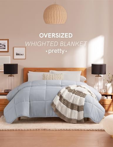 Neutral grey king size weighted blanket 50 lbs — photo 3