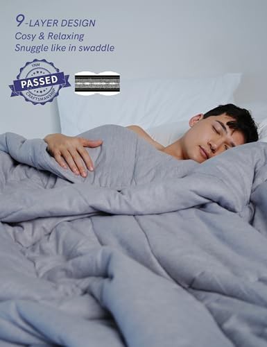 Neutral grey king size weighted blanket 50 lbs — photo 5