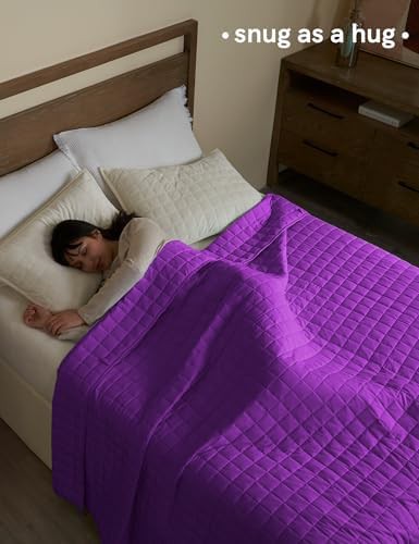 Fuchsia purple cotton weighted blanket 15 lbs — photo 3