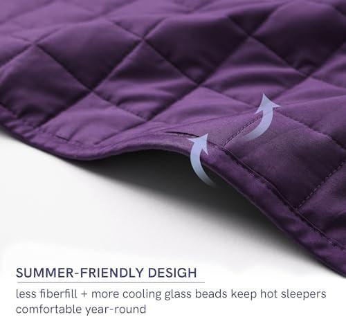 Fuchsia purple cotton weighted blanket 15 lbs — photo 4