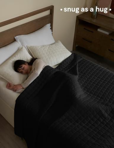 Black cotton weighted blanket 20 lbs — photo 3