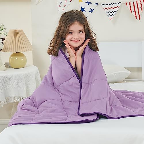 Purple throw weighted blanket 10 lbs