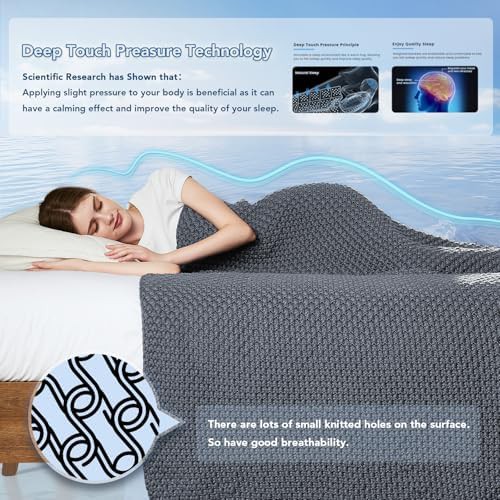 Queen 20 lbs knitted chunky yarn weighted blanket — photo 3