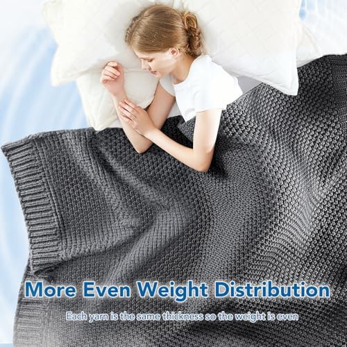 Queen 20 lbs knitted chunky yarn weighted blanket — photo 5