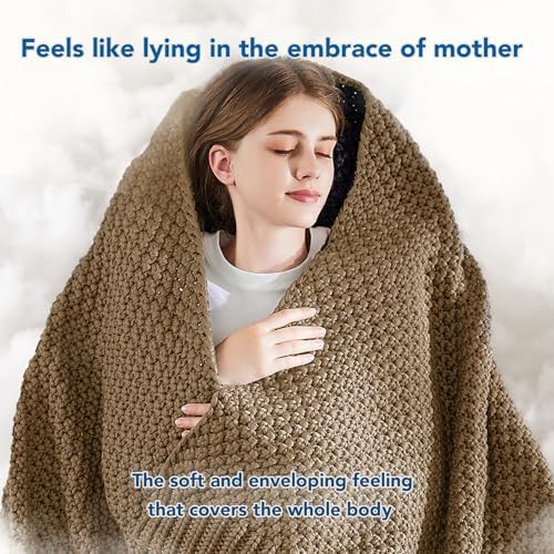 Queen 15 lbs knitted chunky weighted blanket — photo 4