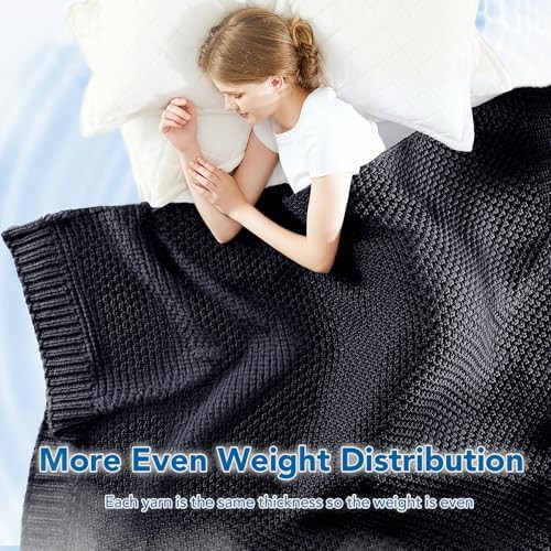 Throw 15 lbs knitted chunky weighted blanket — photo 5