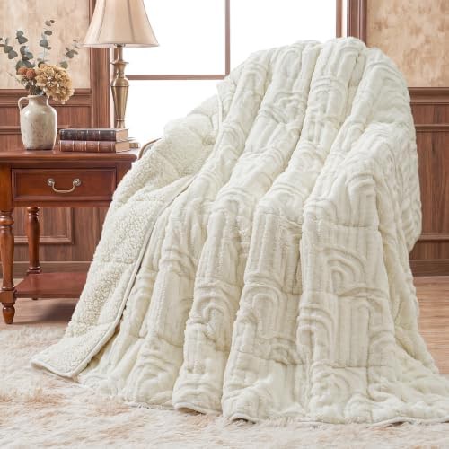 Cream soft queen weighted blanket 15 lbs