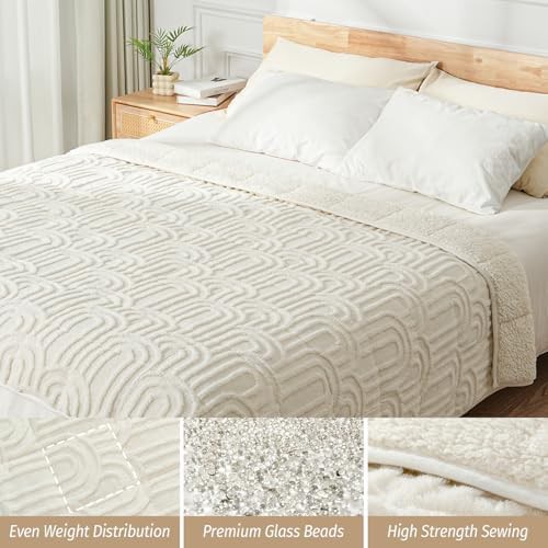 Cream soft queen weighted blanket 15 lbs — photo 5