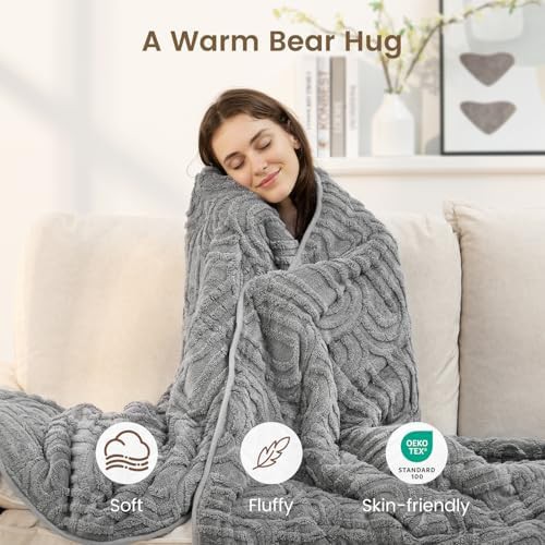 Reversible sherpa fleece weighted blanket 60 by 80 in — photo 4