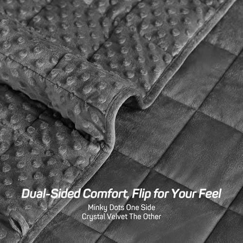 Grey minky dot weighted blanket 15 lbs — photo 4