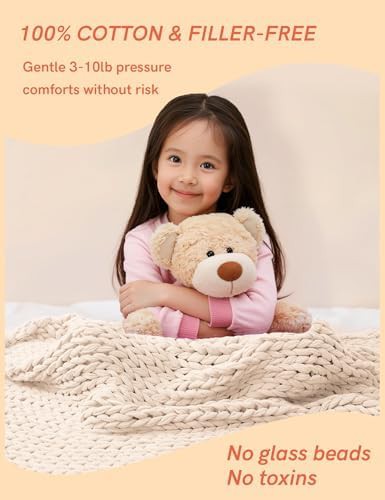 Cream chunky knitted lap blanket 5 lbs — photo 3